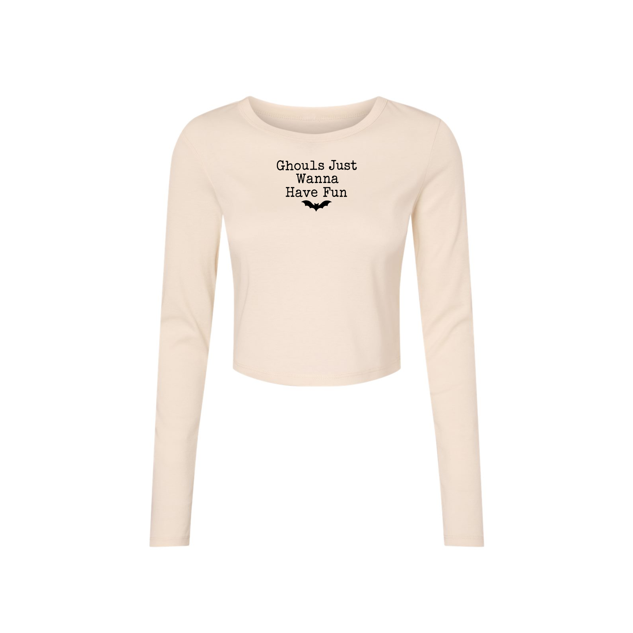 Ghouls Just Wanna Have Fun Fitted Long Sleeve Crop Tee