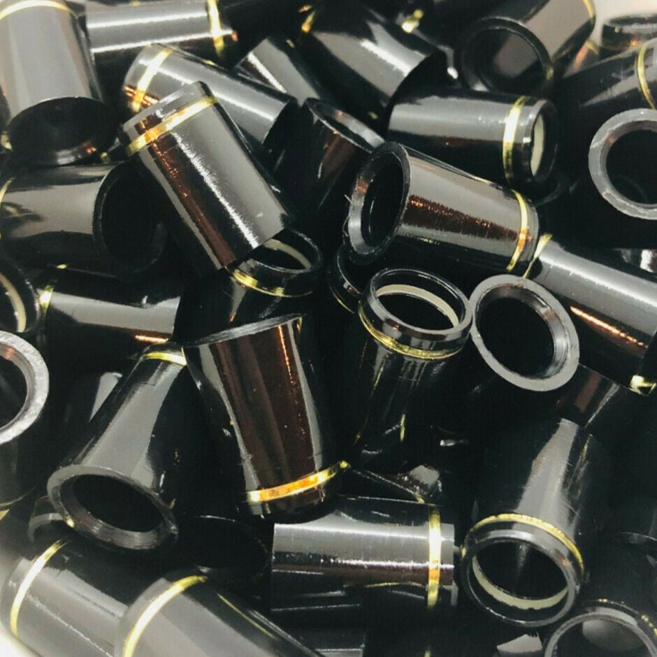 Iron Ferrules - Black w/ Gold Ring - 0.75"