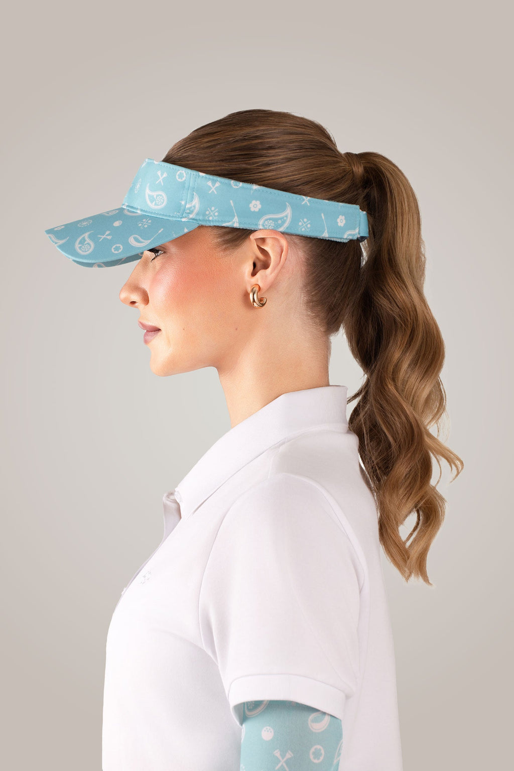 Aqua Paisley Sport Visor