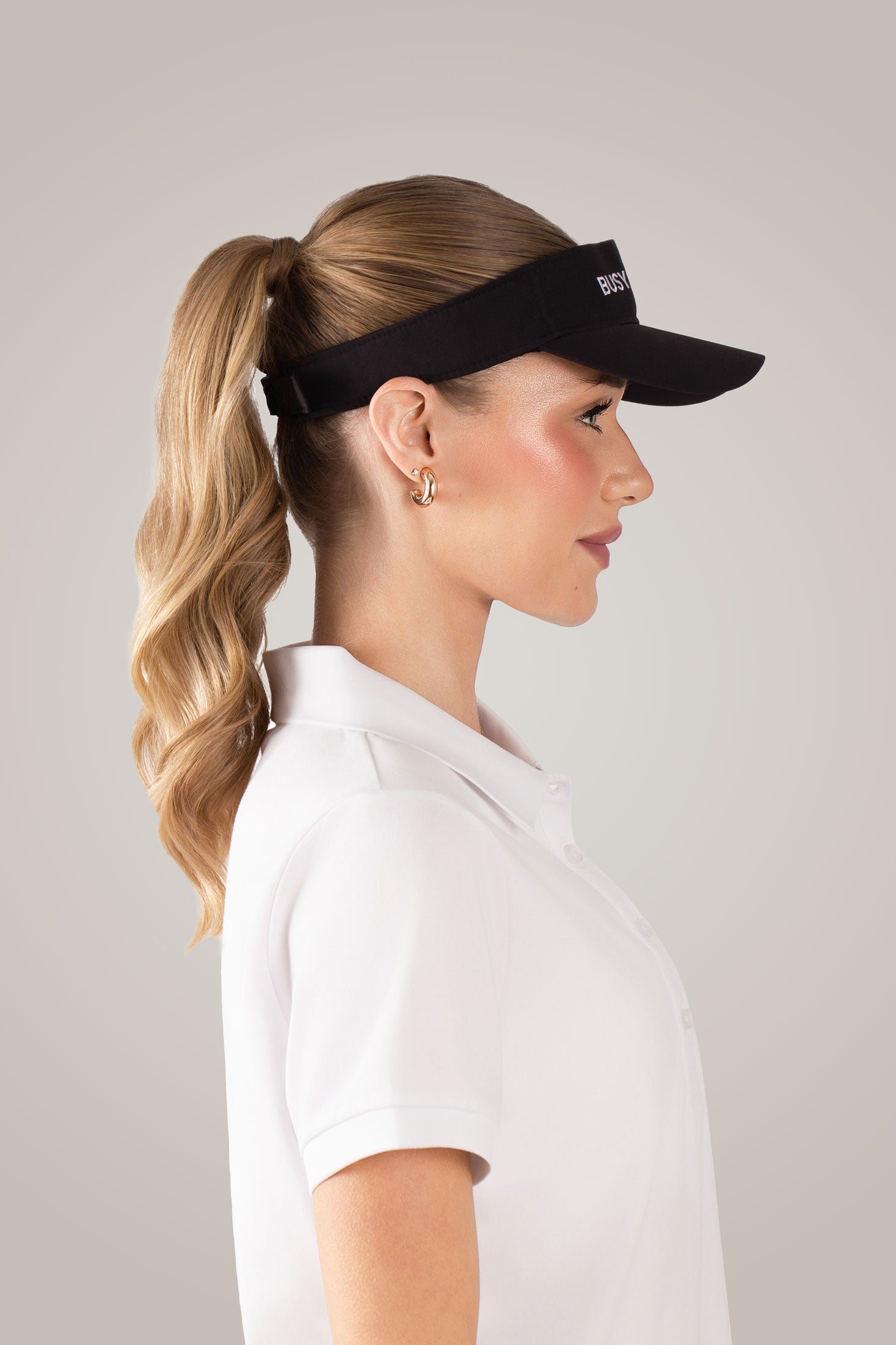 Busy Golfing Black Sport Visor