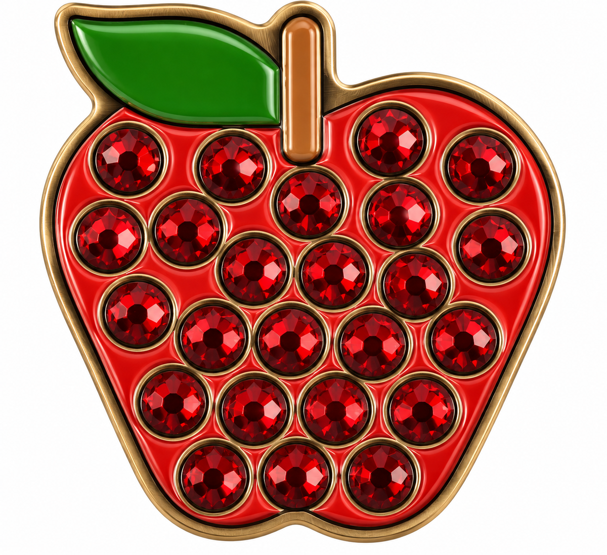 Red Apple Ball Marker &amp; Hat Clip with Crystals by ReadyGOLF