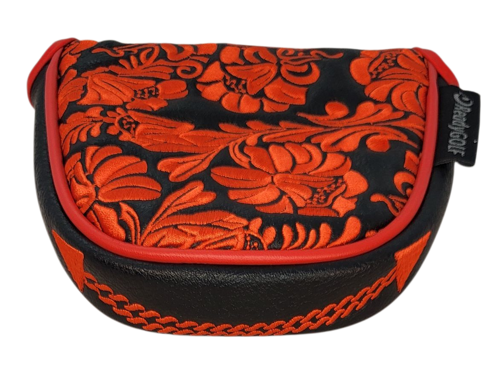 Desert Rose Embroidered Putter Cover by ReadyGOLF  -  Mallet