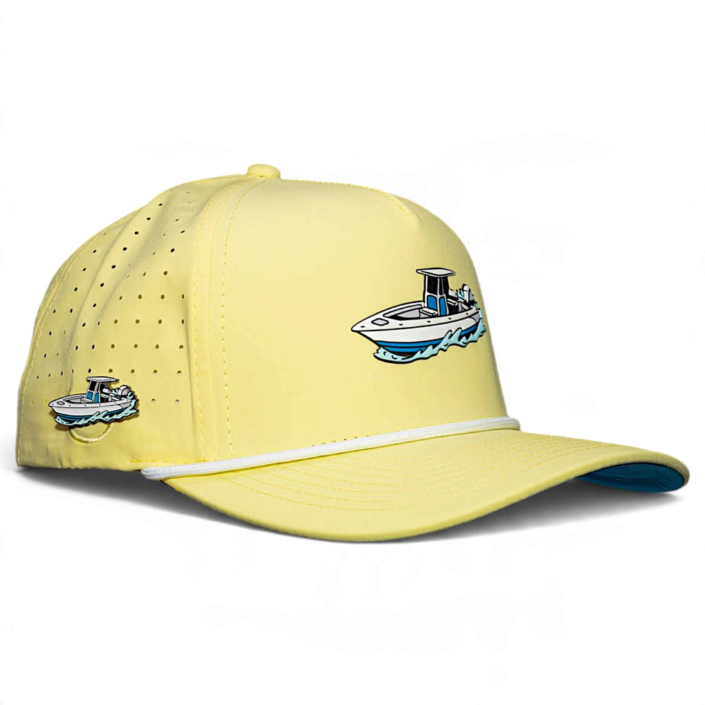 Motor Boatin' Golf Hat | Snapback Cap | Built-in Magnetic Ball Marker Holder + Marker Included | Adjustable Center Console Boat
