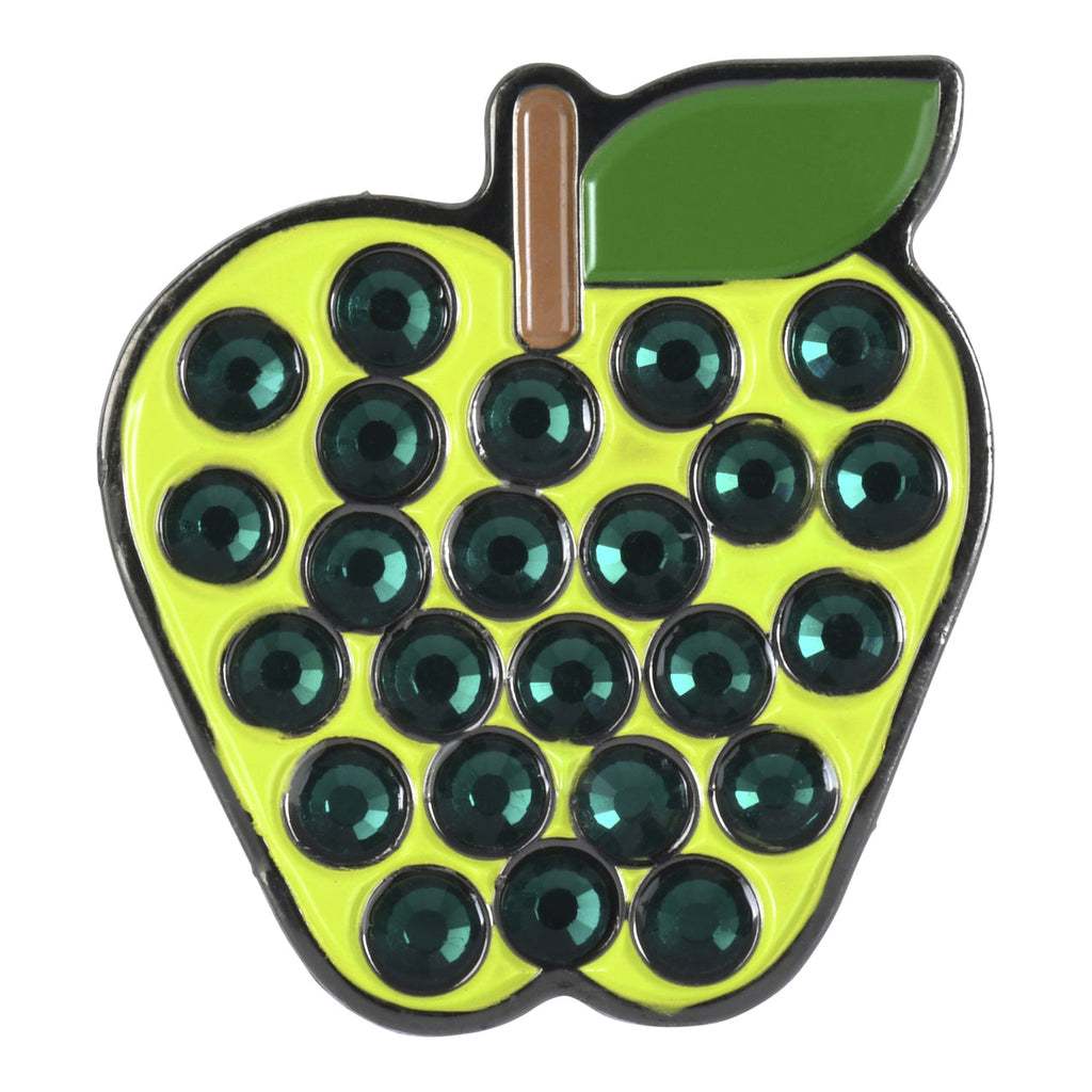 Green Apple Ball Marker & Hat Clip with Crystals by ReadyGOLF