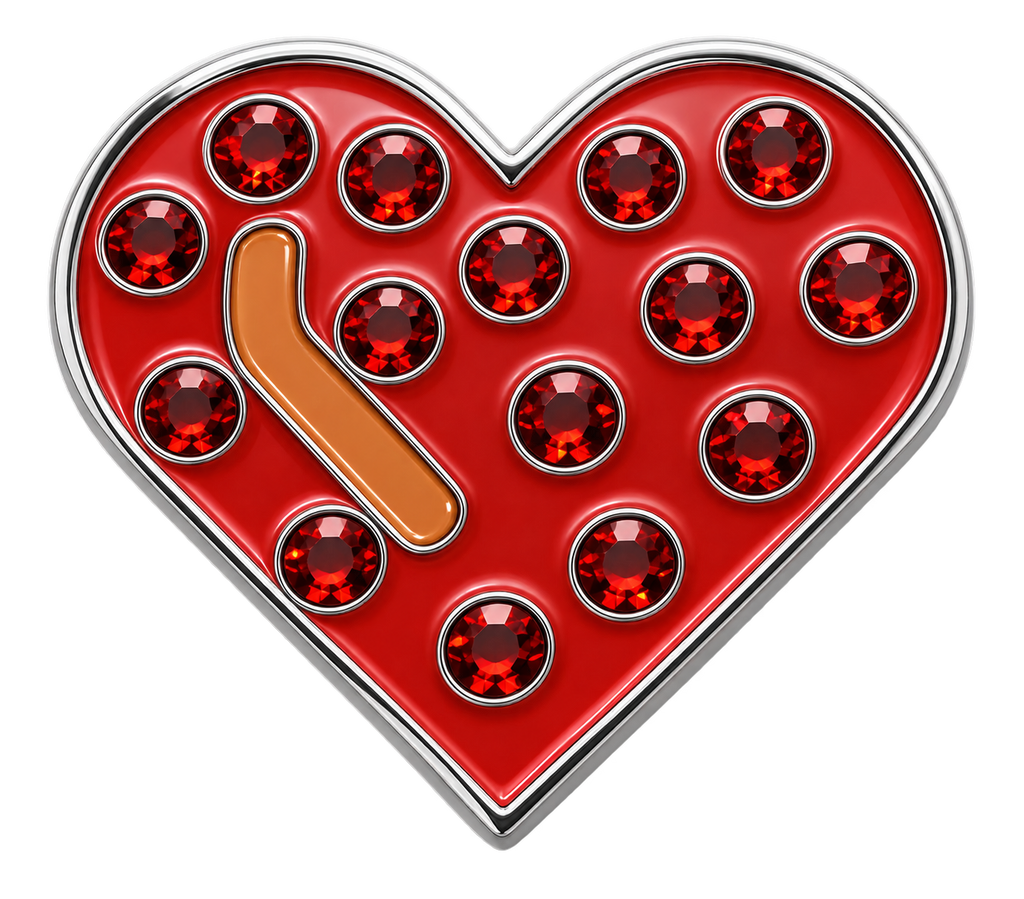 Heart Ball Marker & Hat Clip with Crystals by ReadyGOLF
