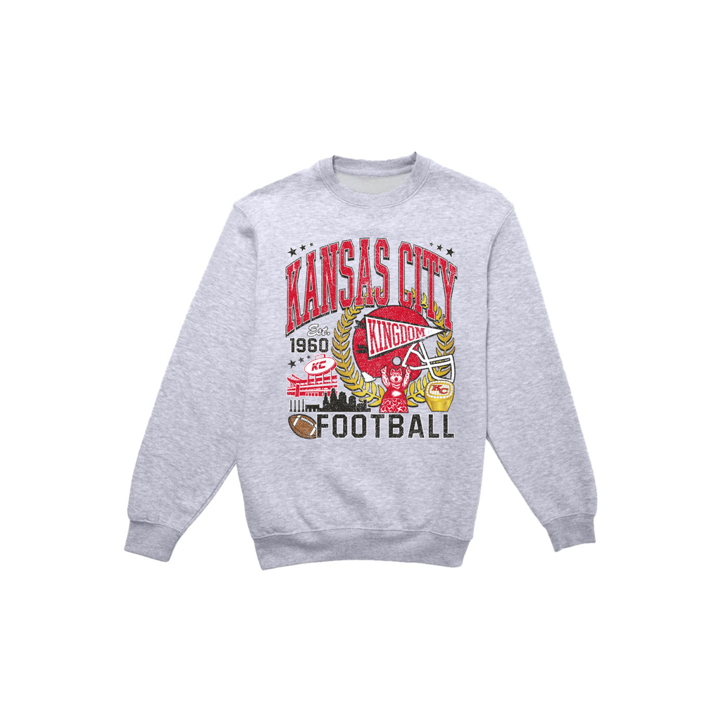 Kansas City Football Vintage Graphic Crewneck Sweatshirt | Retro Game Day Sweatshirt