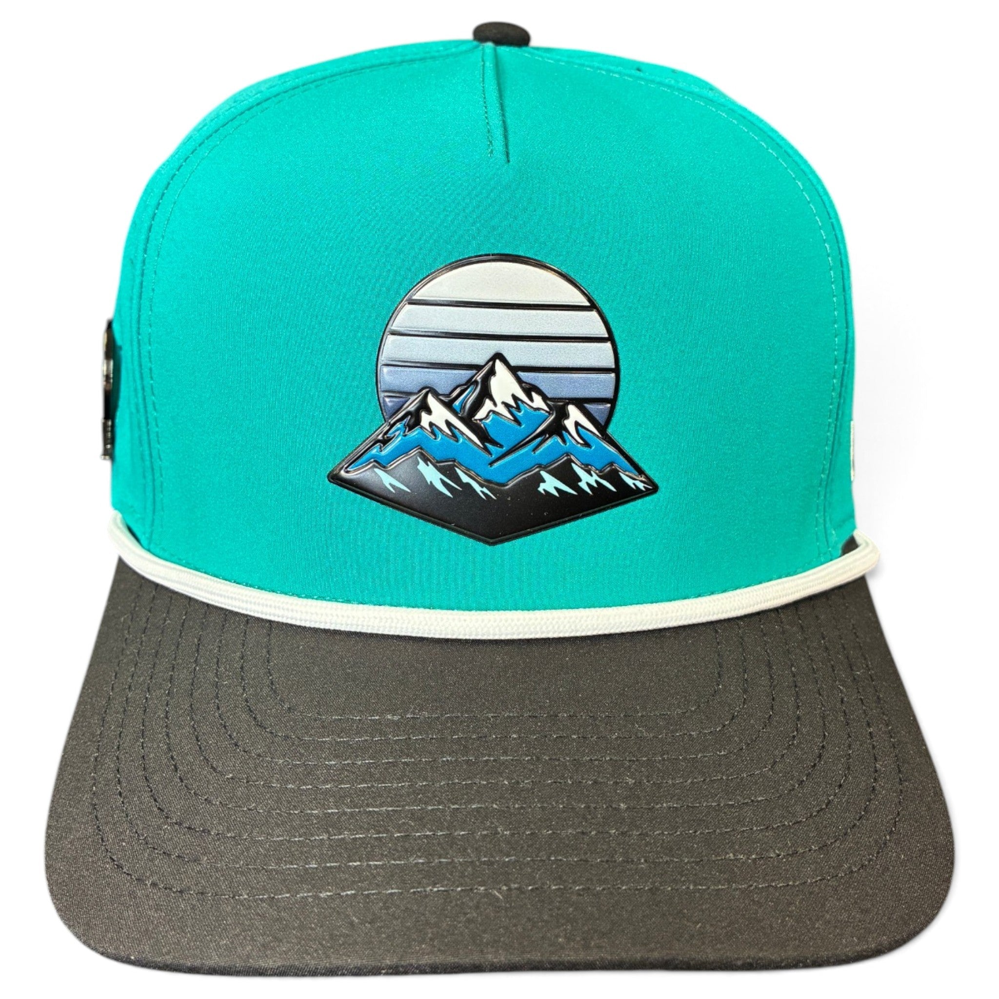 Mountain Moonrise Golf Hat | Snapback Cap | Built-in Magnetic Ball Marker Holder + Marker Included | Adjustable