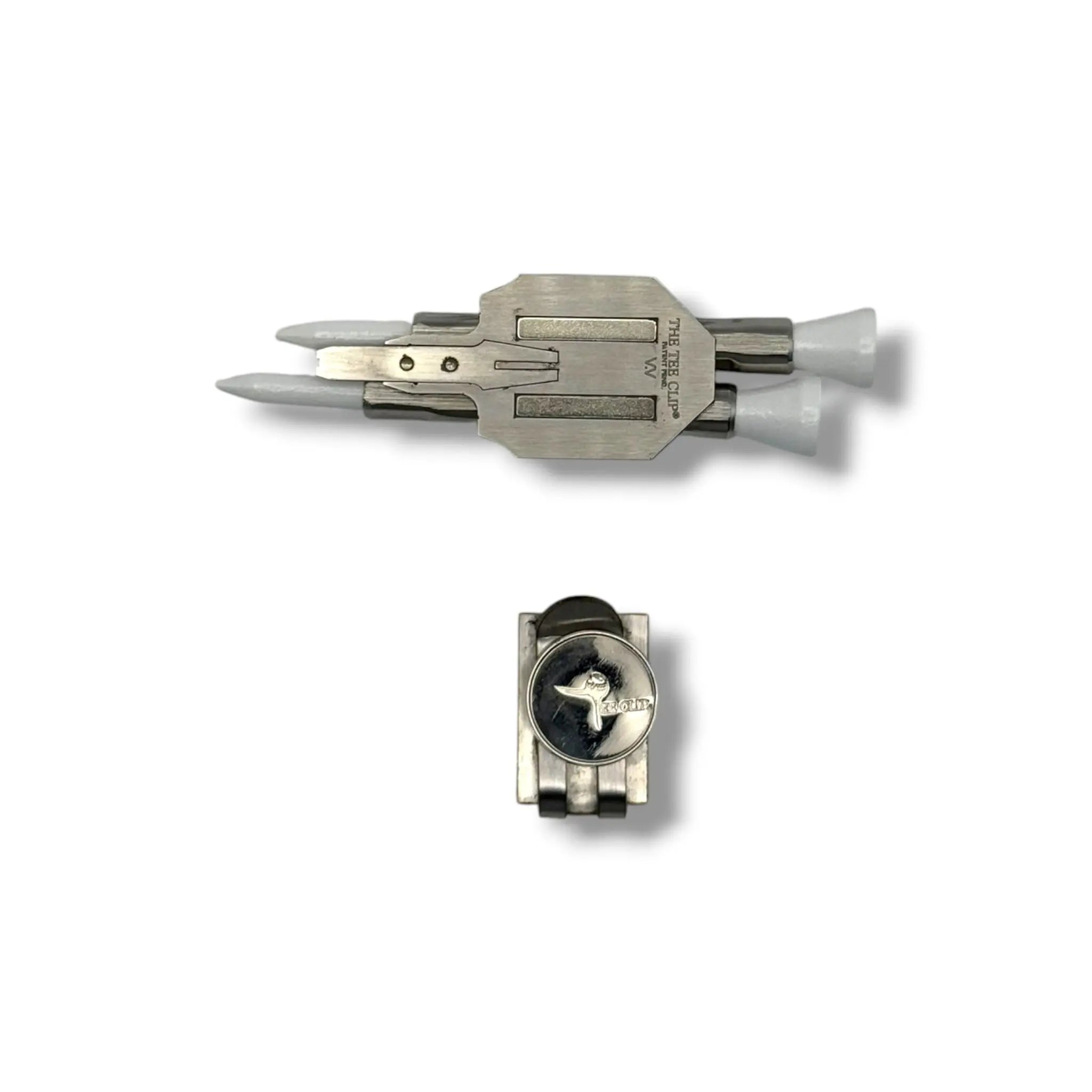 The Tee Clip® V.V (V.5) Premium Kit | 304 Stainless Steel Magnetic Golf Multi-Tool | Dual Tee Holder, Removable Divot Tool, Ball Marker | Duo Clip™ Dual Magnet Hat Clip | USA Made | Patent Pending