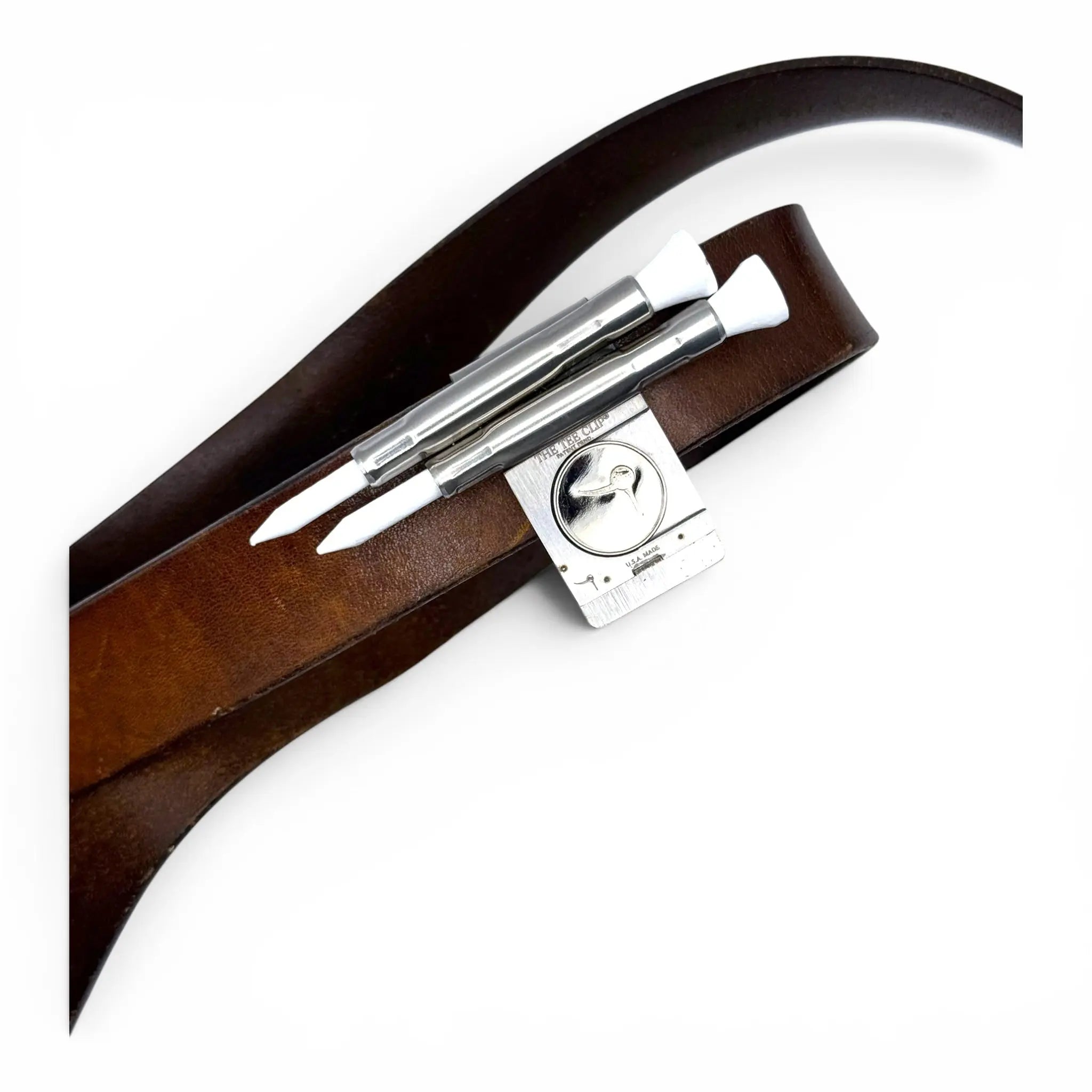 The Tee Clip® Tether V.V – USA Made Patent Pending Belt & Waistband Golf Tee Holder