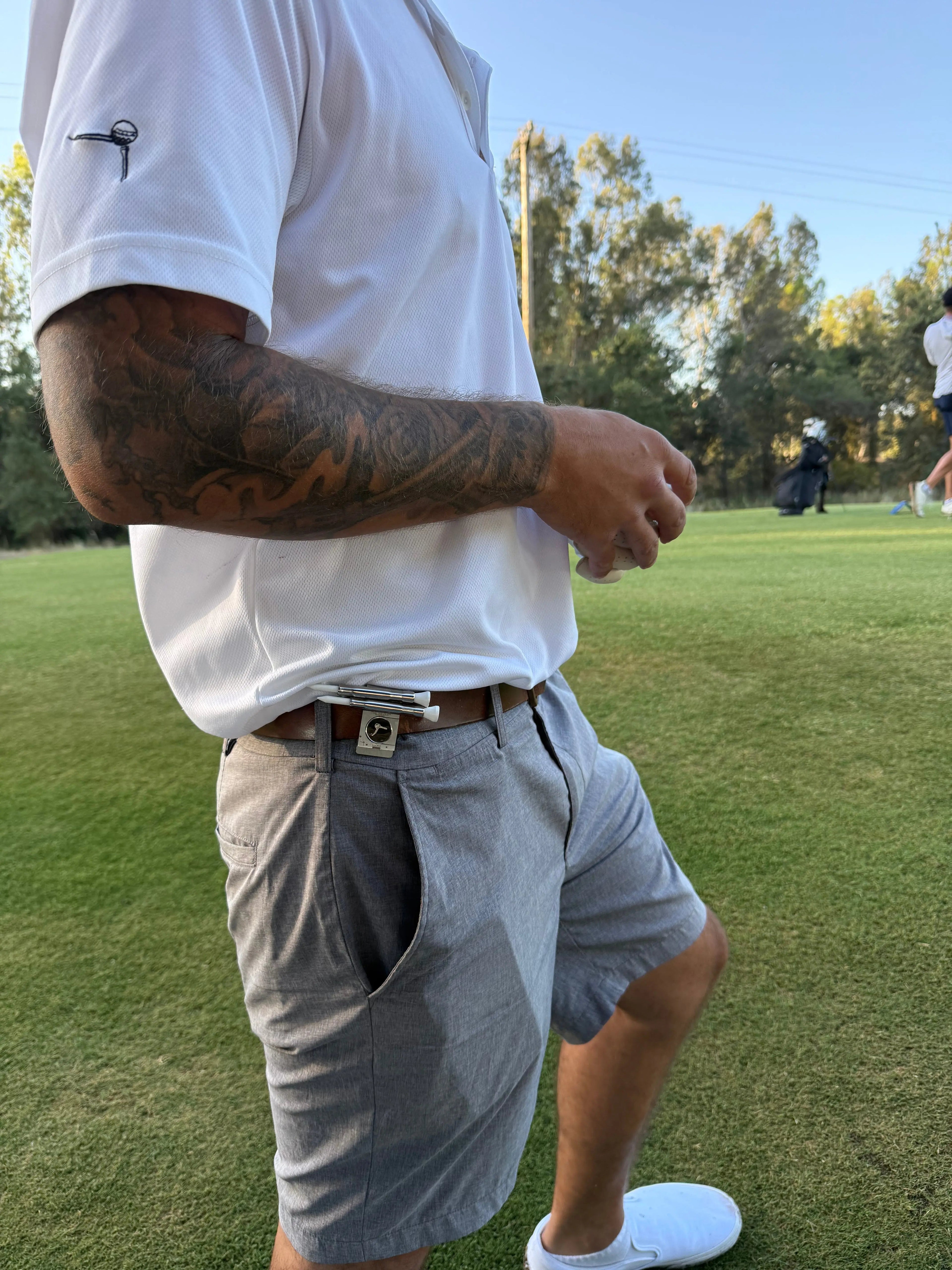 The Tee Clip® Tether V.V – USA Made Patent Pending Belt & Waistband Golf Tee Holder