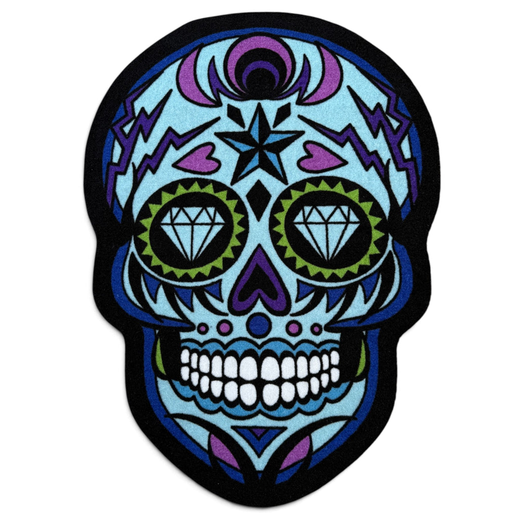 Blue Sugar Skull | Golf Shop Mat Rug | Golf Accessory