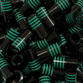 Premium Quality Iron Ferrules Black w/ Quad Green Rings 1”