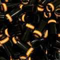 Premium Quality Iron Ferrules Black w/ Orange & White Rings 1”