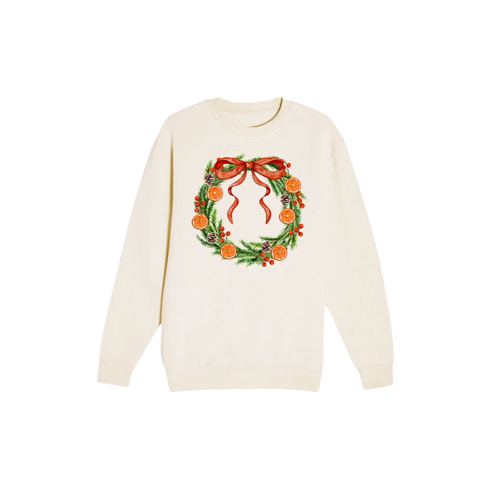 Orange Grove Christmas Wreath Premium Crewneck Sweatshirt