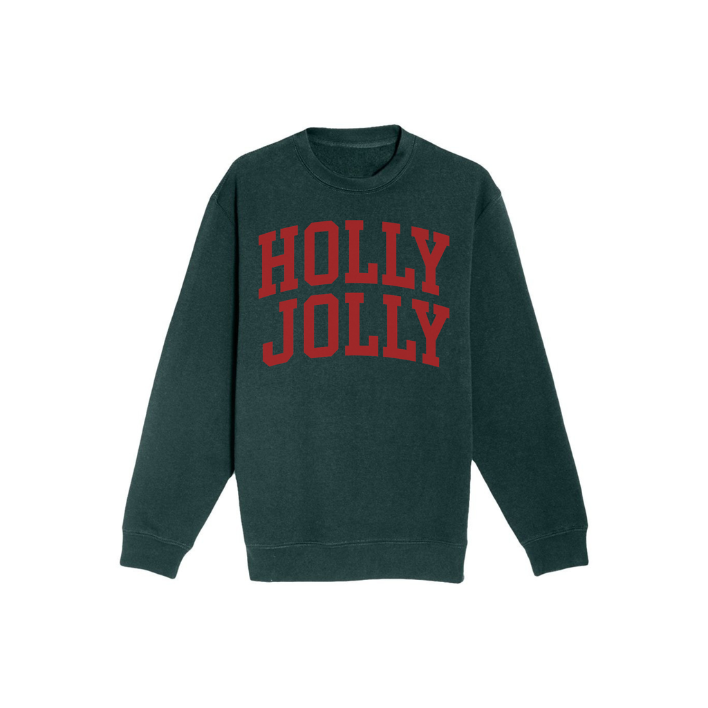 Holly Jolly Christmas Crewneck Sweatshirt | Vintage Varsity Christmas Pullover