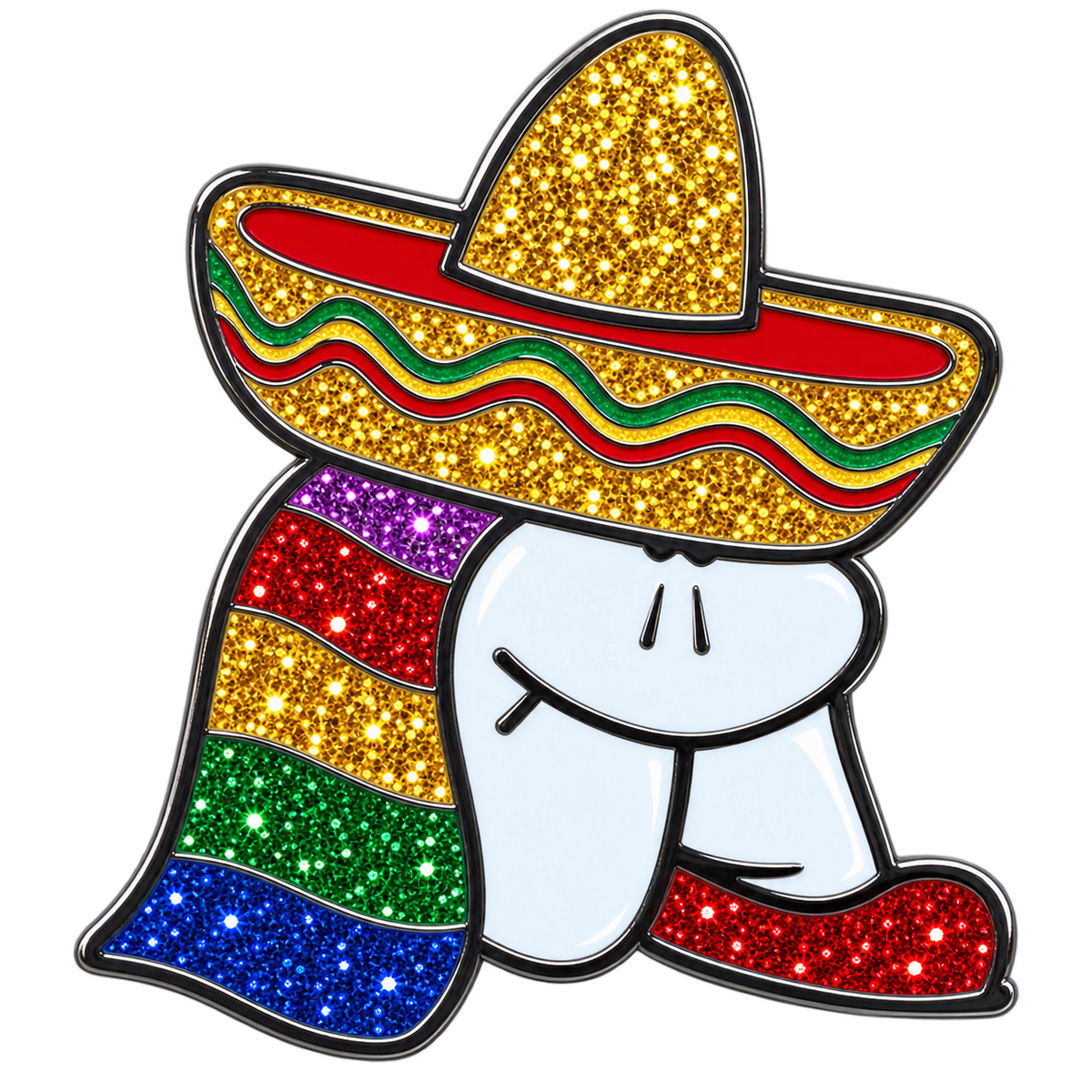 Mexican Sombrero Man Glitter Ball Marker & Hat Clip by ReadyGOLF