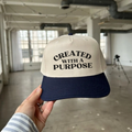 Created With a Purpose Trucker Hat | Christian Faith Baseball Cap