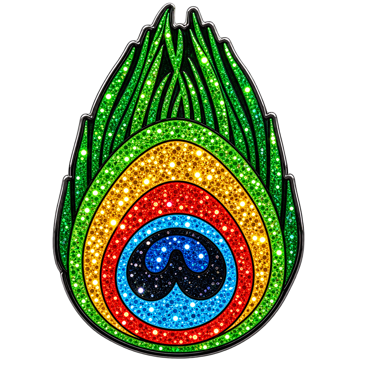 Peacock Feather Glitter Ball Marker & Hat Clip by ReadyGOLF