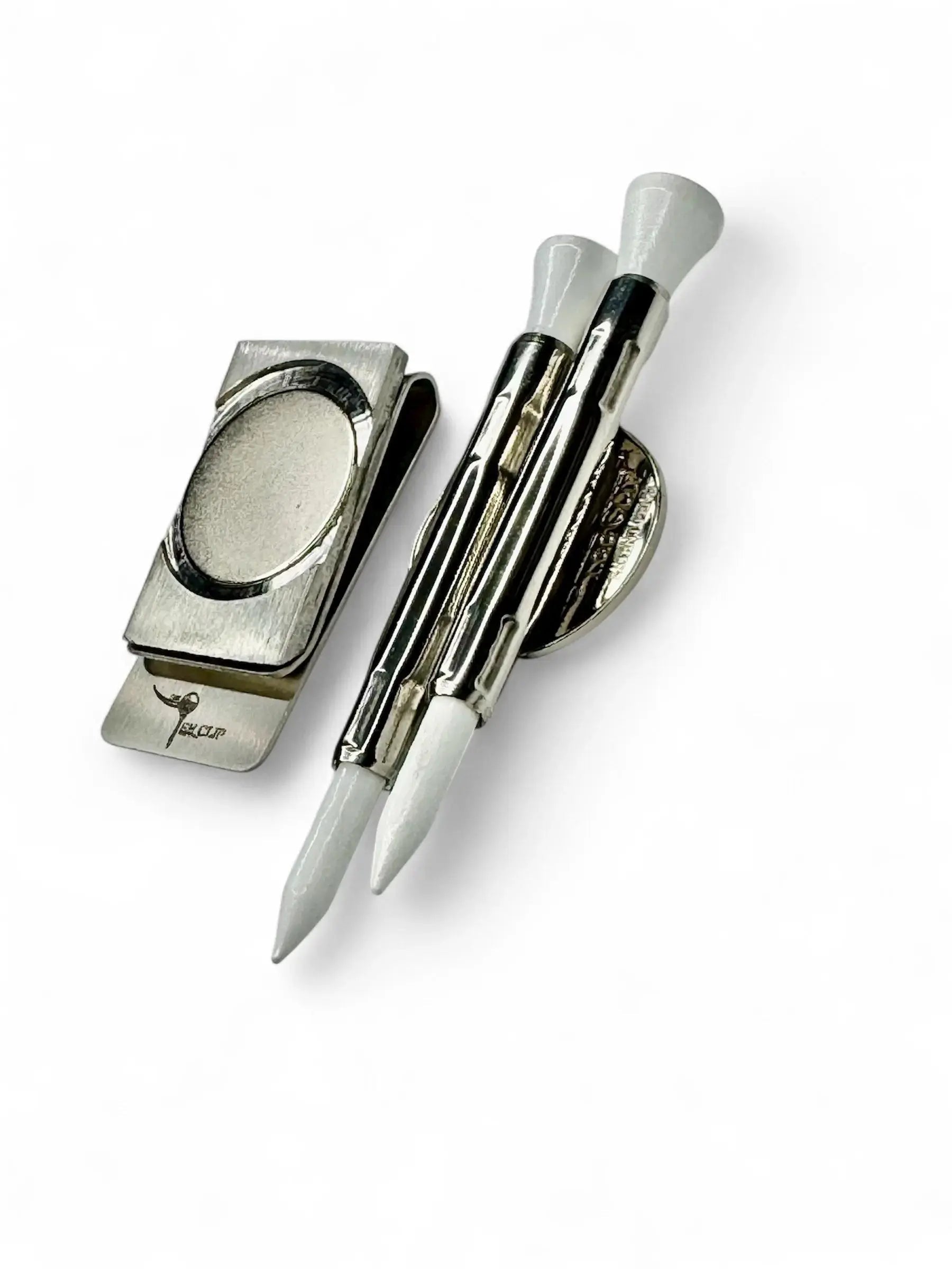 The Tee Clip® Hip Clip™: USA Made Magnetic Golf Multi Tool Tee Holder For Belt or Waistband