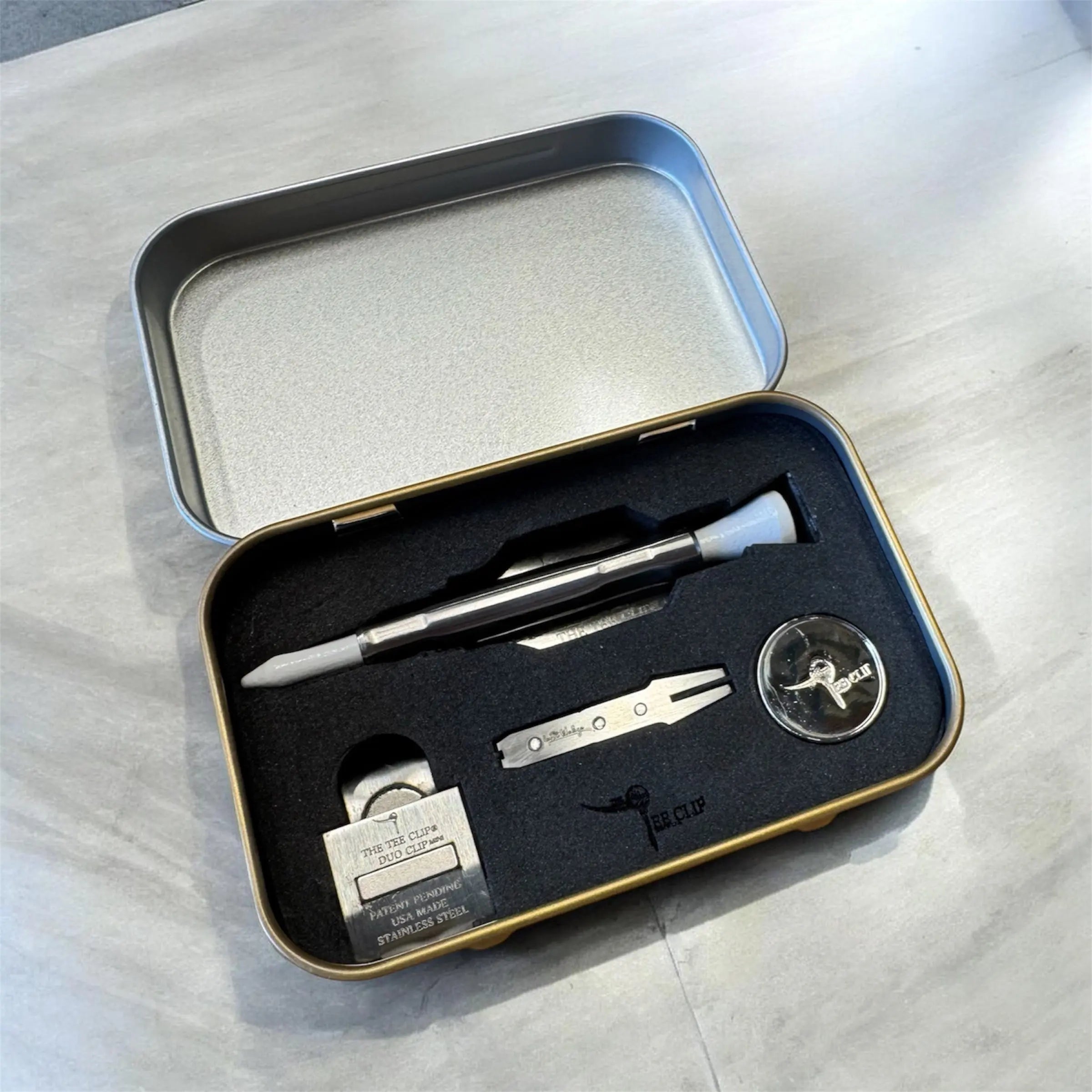 The Tee Clip® MINI V.V – Patent Pending Compact Magnetic Golf Multi-Tool System