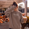 Thankful Script Pigment Dyed Crewneck Sweatshirt | Fall Thanksgiving Sweatshirt