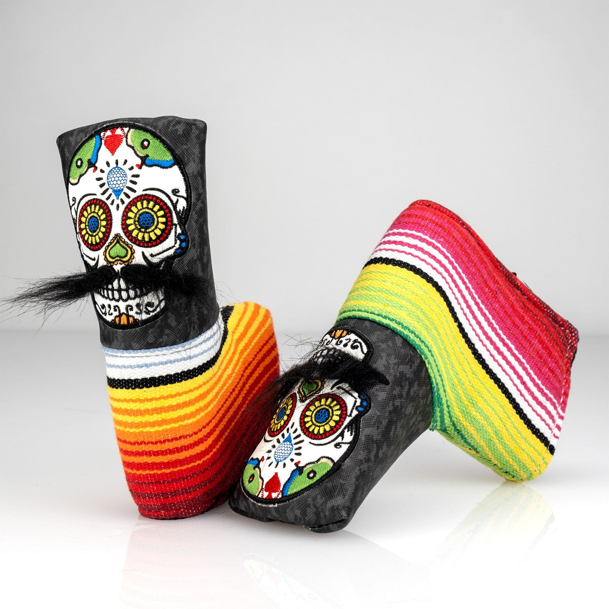 Mustache Sugar Skull - Blade Putter Cover Gray Camo