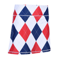 Classic Argyle Red, White & Blue Ladies Active SKORT by ReadyGOLF