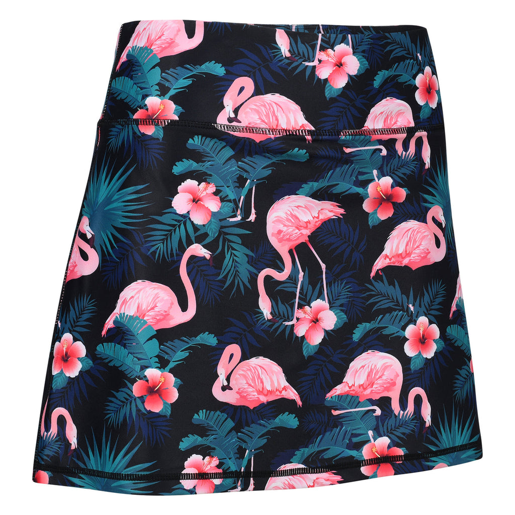 Midnight Flamingos Ladies Active SKORT by ReadyGOLF