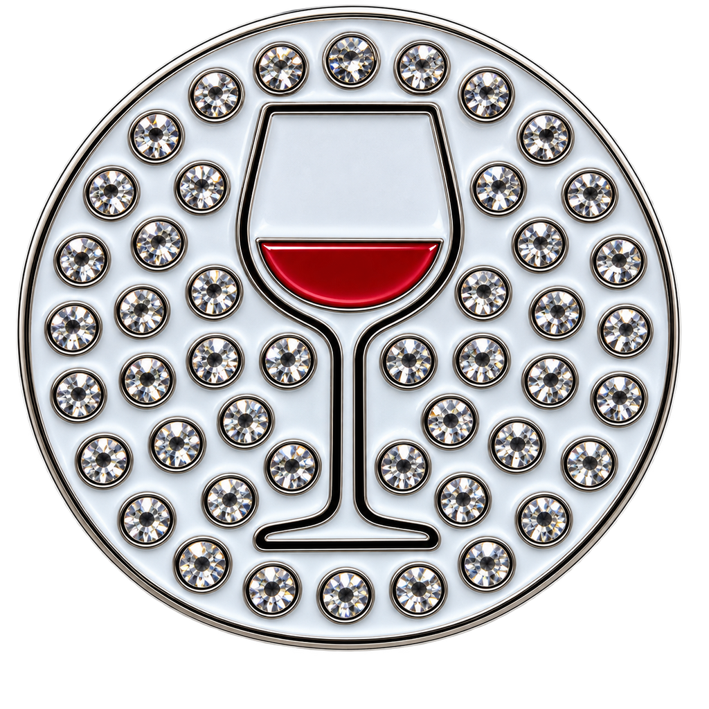 Red Wine Crystal Ball Marker & Hat Clip by ReadyGOLF