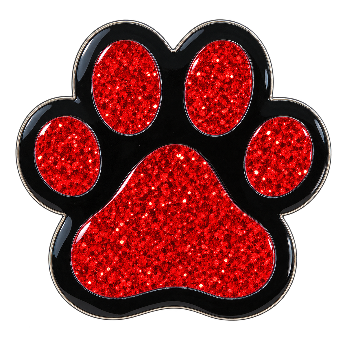 Red Paw Print Glitter Ball Marker & Hat Clip by ReadyGOLF