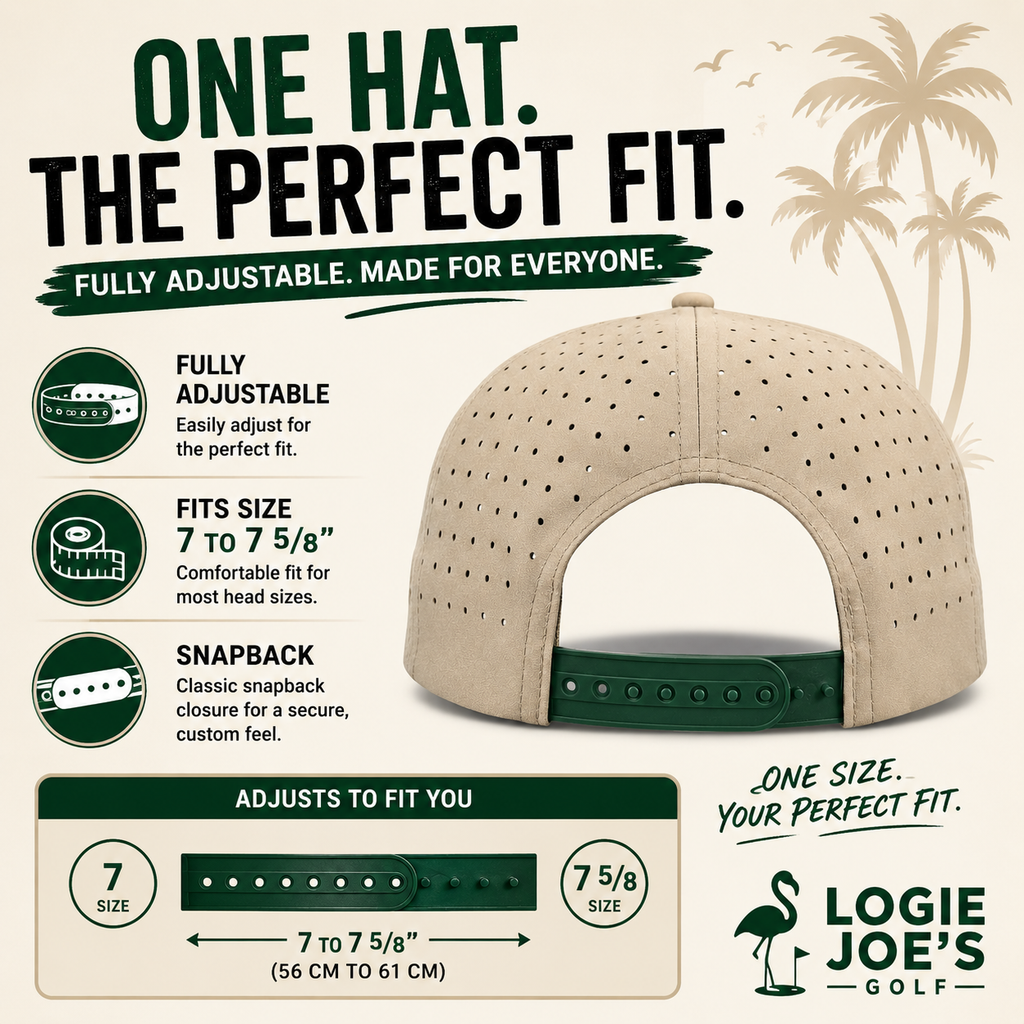 Estero Outpost Golf Hat | Snapback Cap | Built-in Magnetic Ball Marker Holder + Marker Included | Adjustable | Parks & Recreation