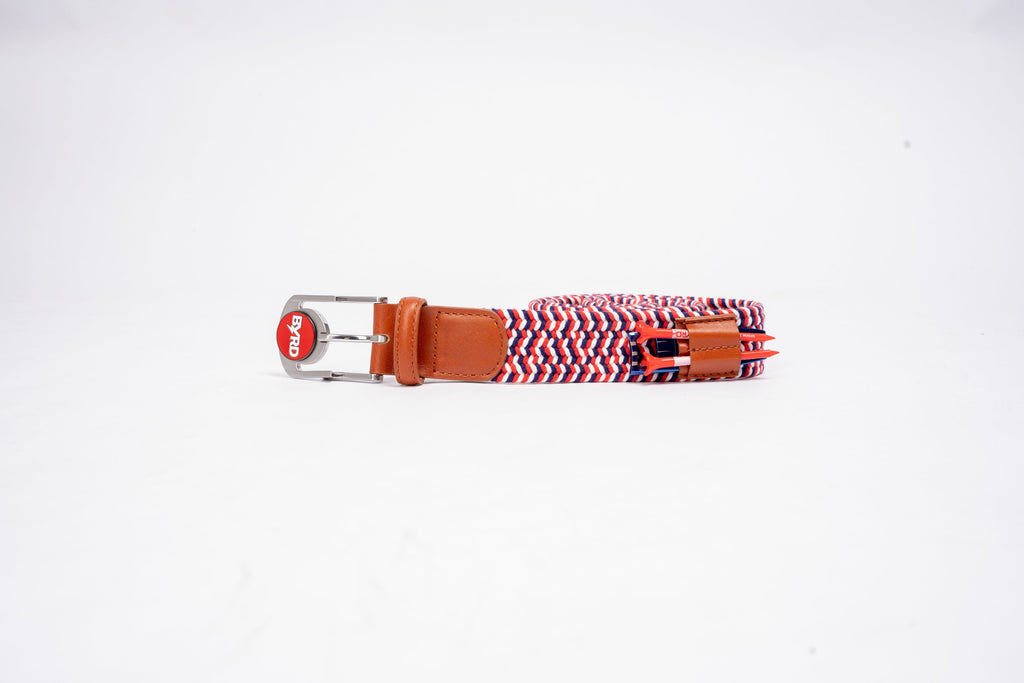 THE BRAIDED BYRD GOLF BELT - Red/White/Blue