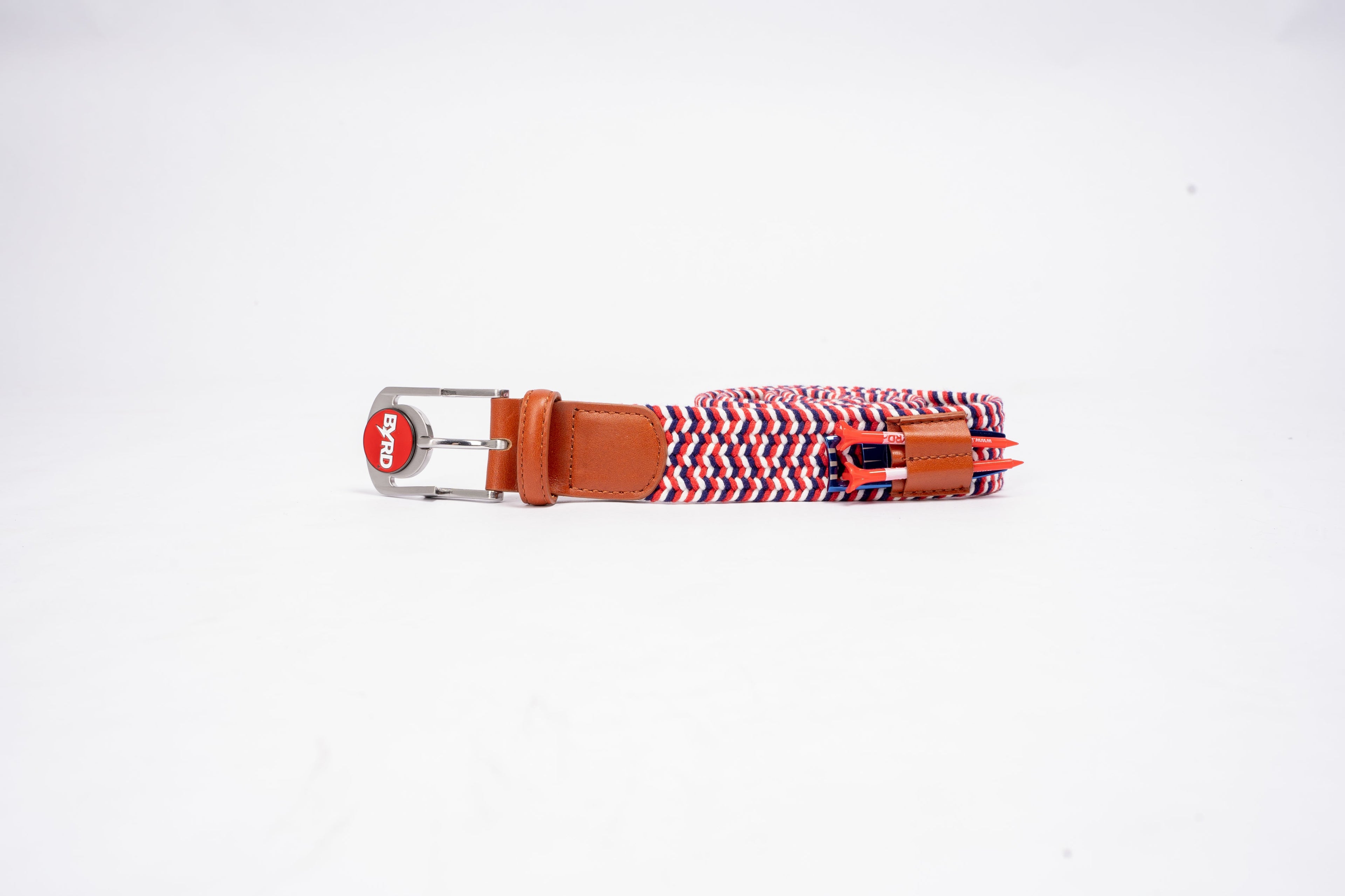 THE BRAIDED BYRD GOLF BELT - Red/White/Blue