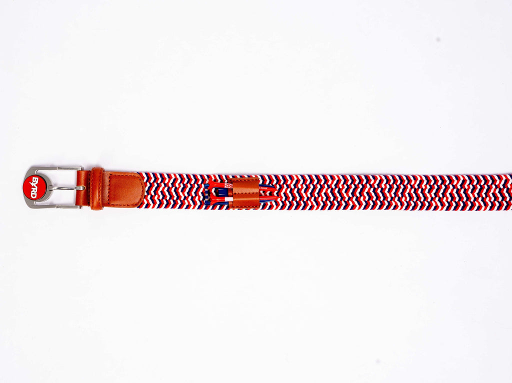 THE BRAIDED BYRD GOLF BELT - Red/White/Blue