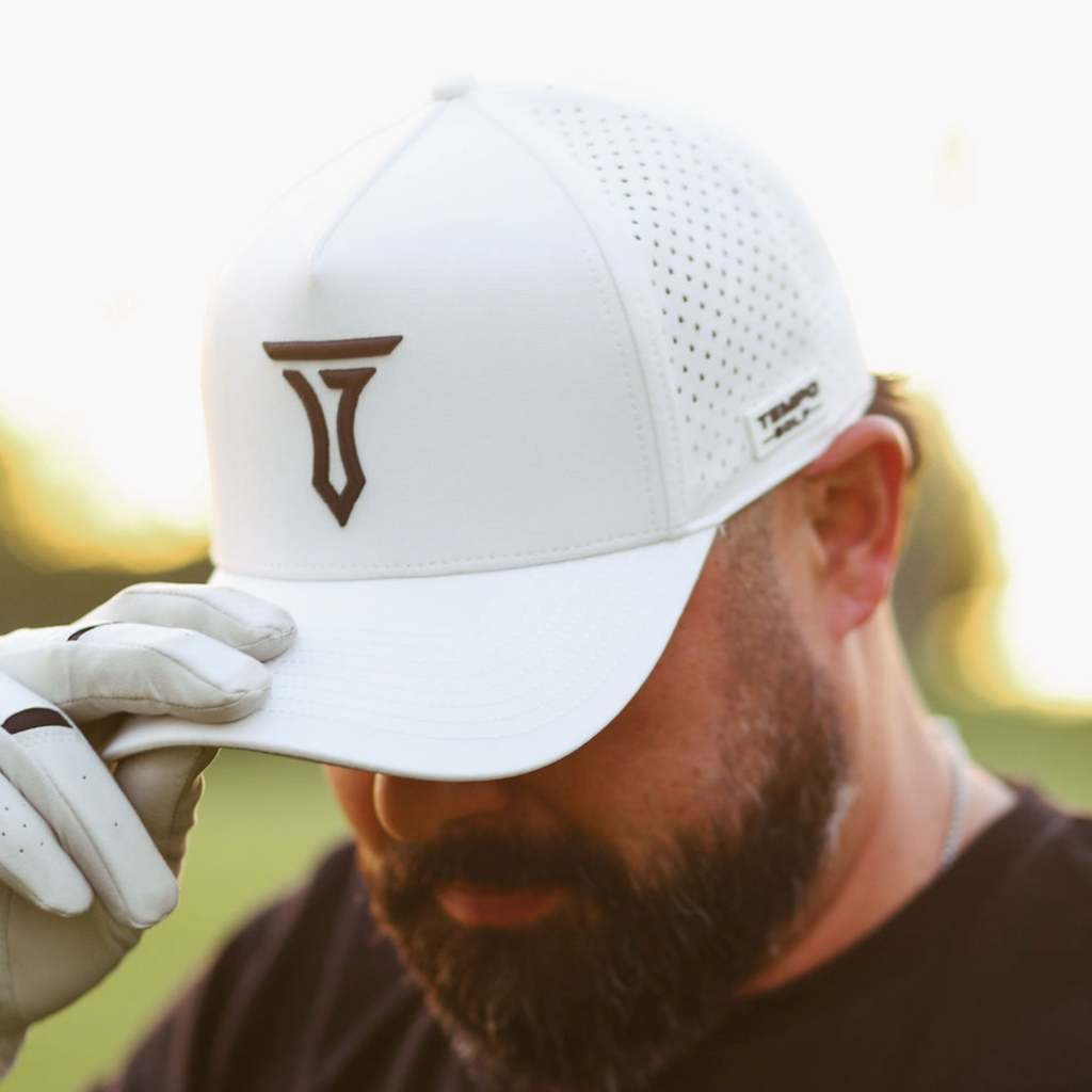 Iconic T 5 Panel Snapback Hat - White