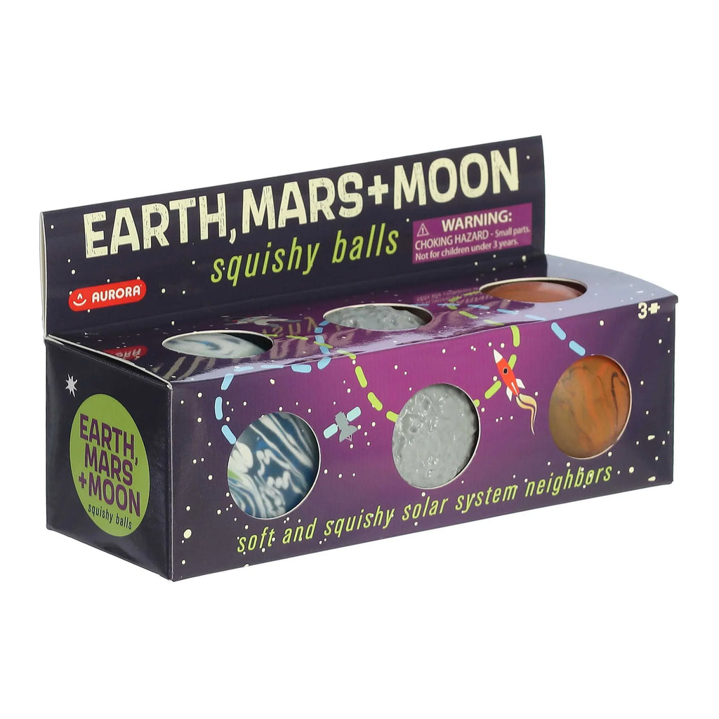 Earth, Moon, And Mars Sugar Squish Balls