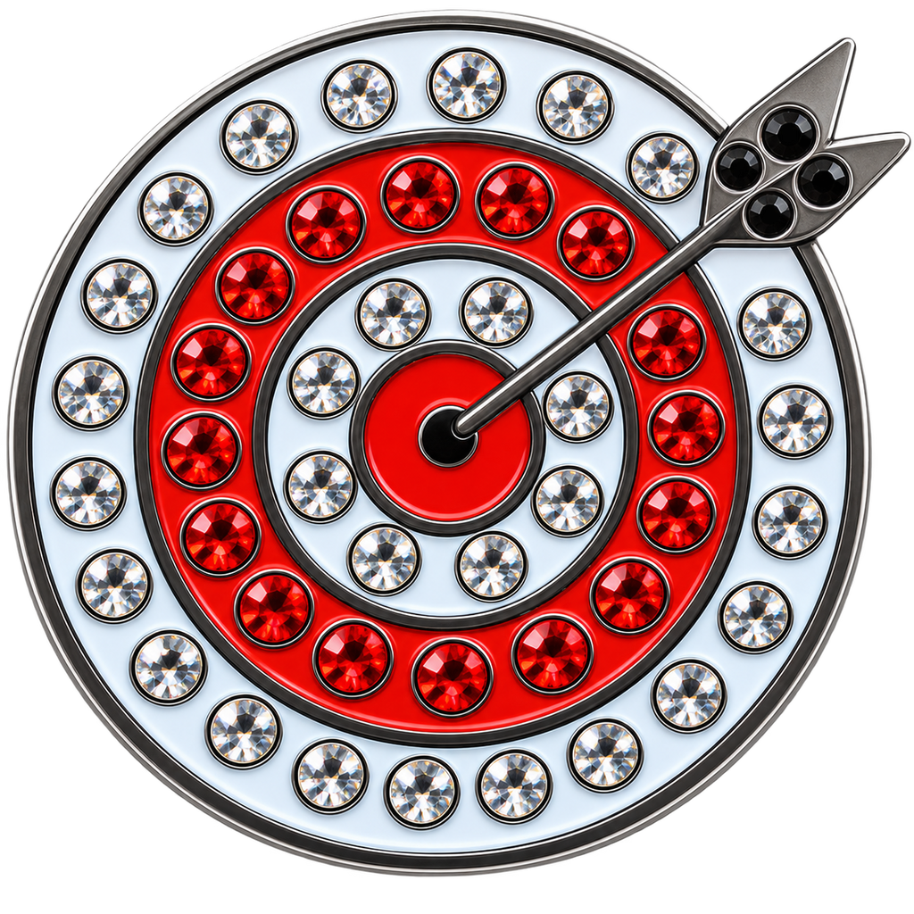 Archery Target Crystal Ball Marker & Hat Clip by ReadyGOLF