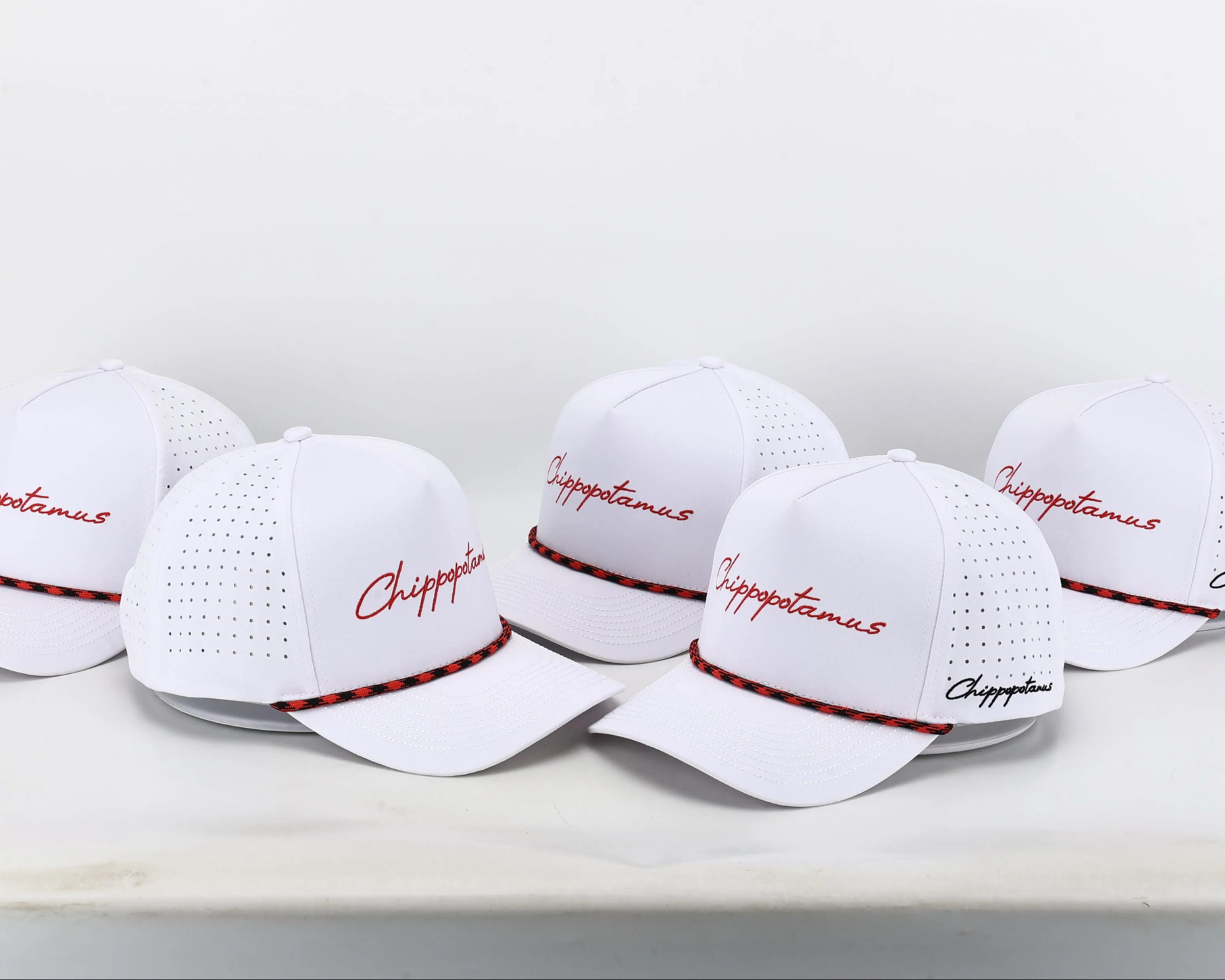 White Rope Hat - Chippopotamus Red