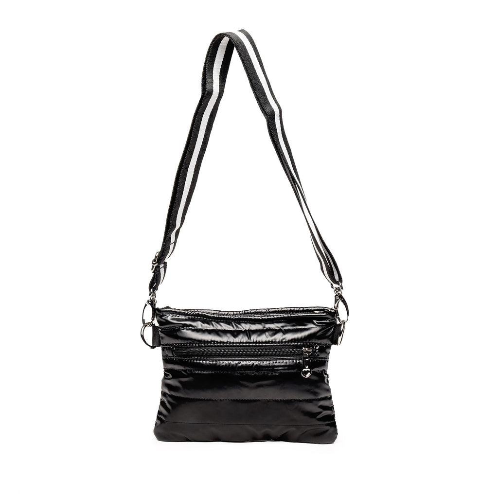 Black Padded Crossbody Belt Bag