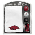 Arkansas Razorbacks White Microfiber Towel Golf Gift Set