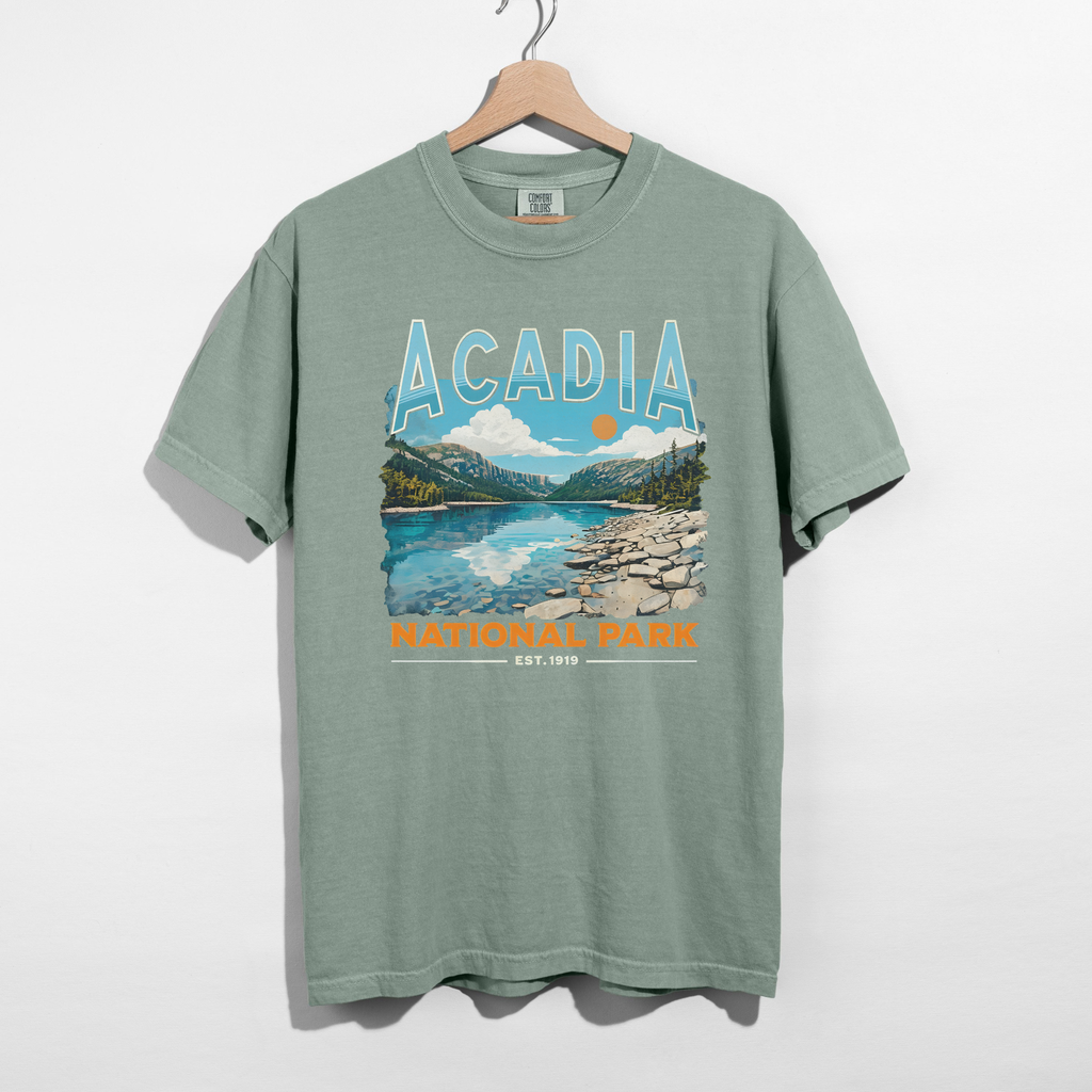 Acadia National Park Vintage Graphic Tee – Retro Maine Travel Shirt