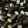 Premium Quality Iron Ferrules Black w/ White, Orange & Blue Rings 1”