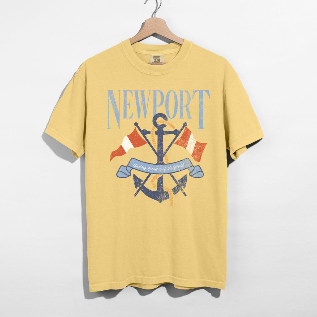 Newport Sailing Graphic Tee – Coastal Anchor Shirt