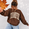 Thankful Graphic Sweatshirt | Chestnut Brown Thanksgiving Crewneck