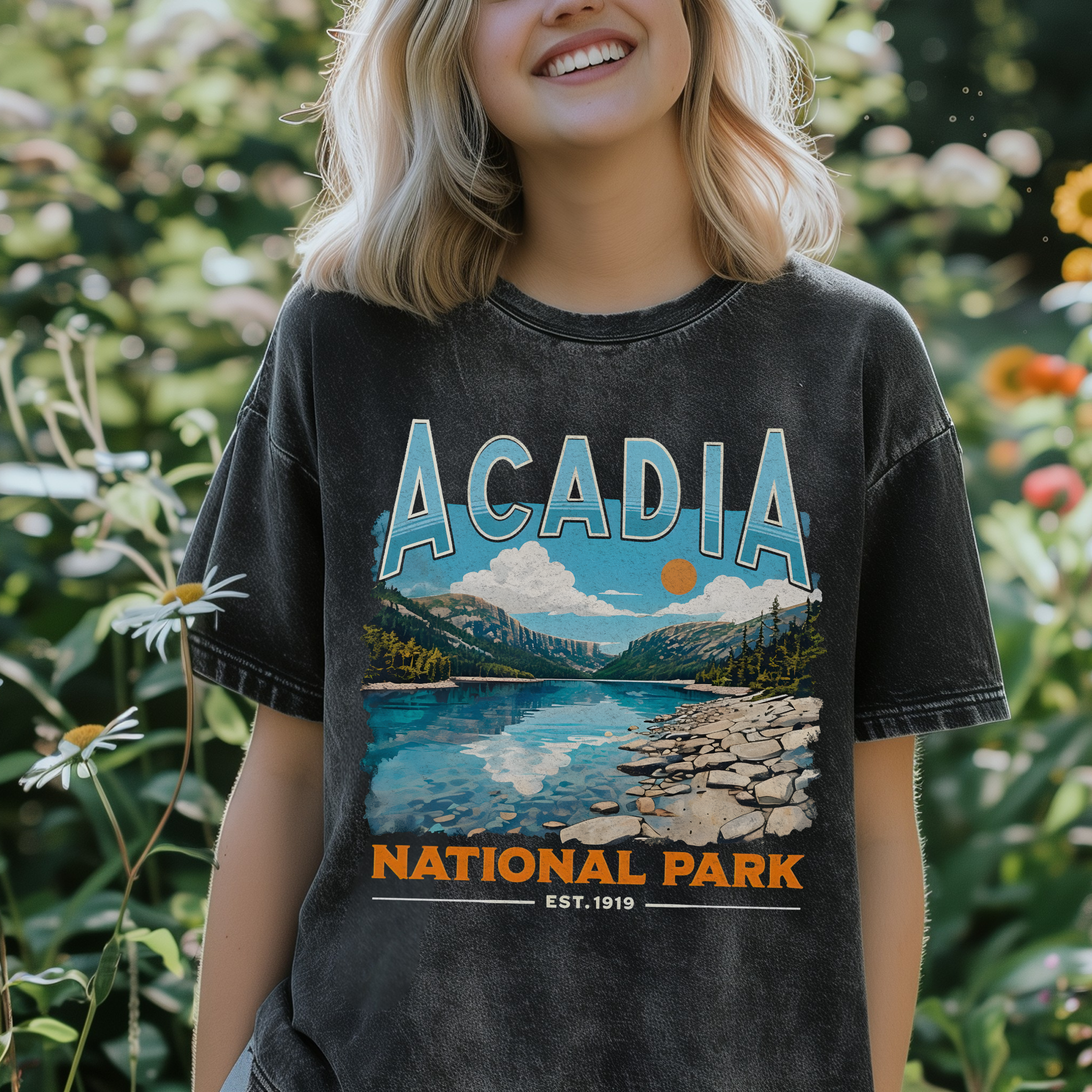 Acadia National Park Mineral Wash Graphic Tee