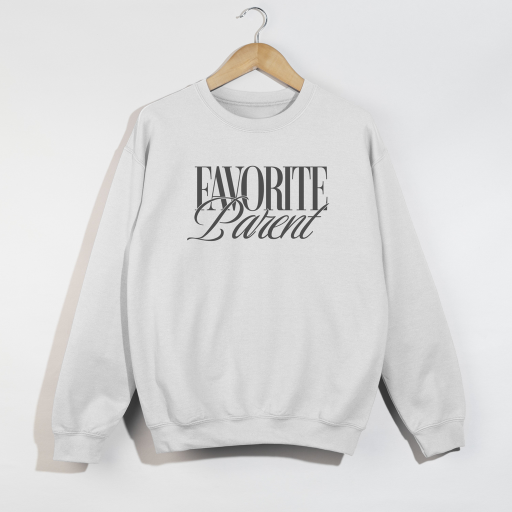 Favorite Parent Crewneck Sweatshirt – Funny Minimalist Graphic Pullover