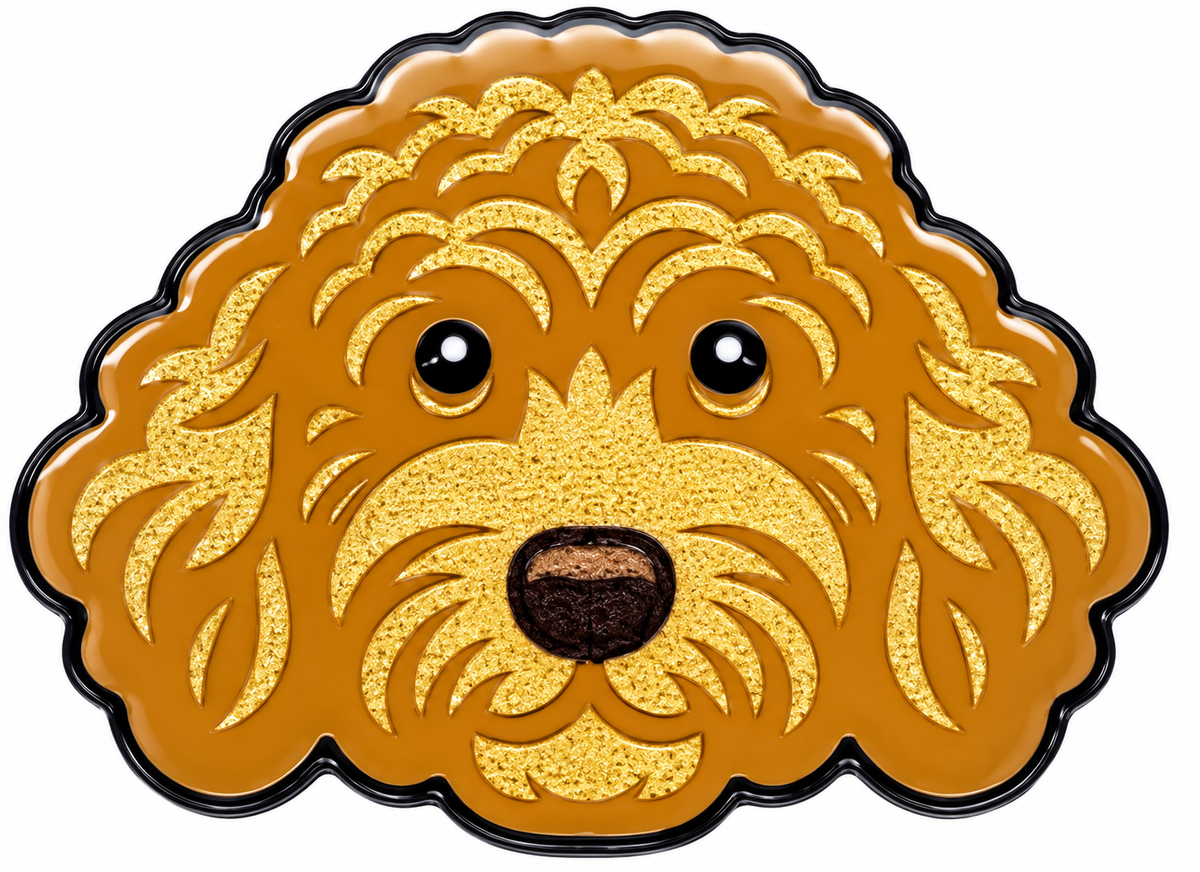 Golden Labradoodle Golf Ball Marker with Hat Clip
