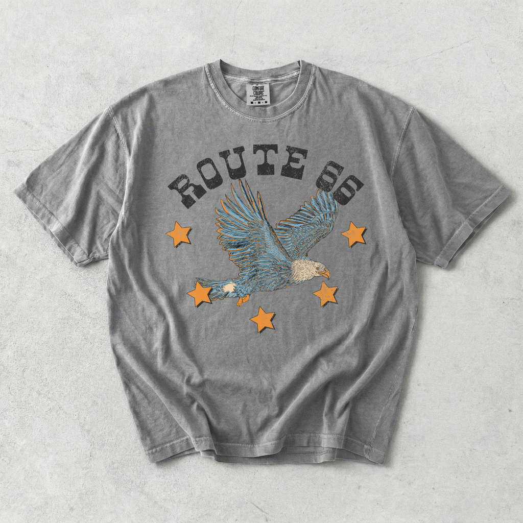 Route 66 Eagle Graphic Tee | Retro Western Route 66 T-Shirt