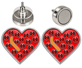 Heart with Crystals Ball Marker Earrings by ReadyGolf