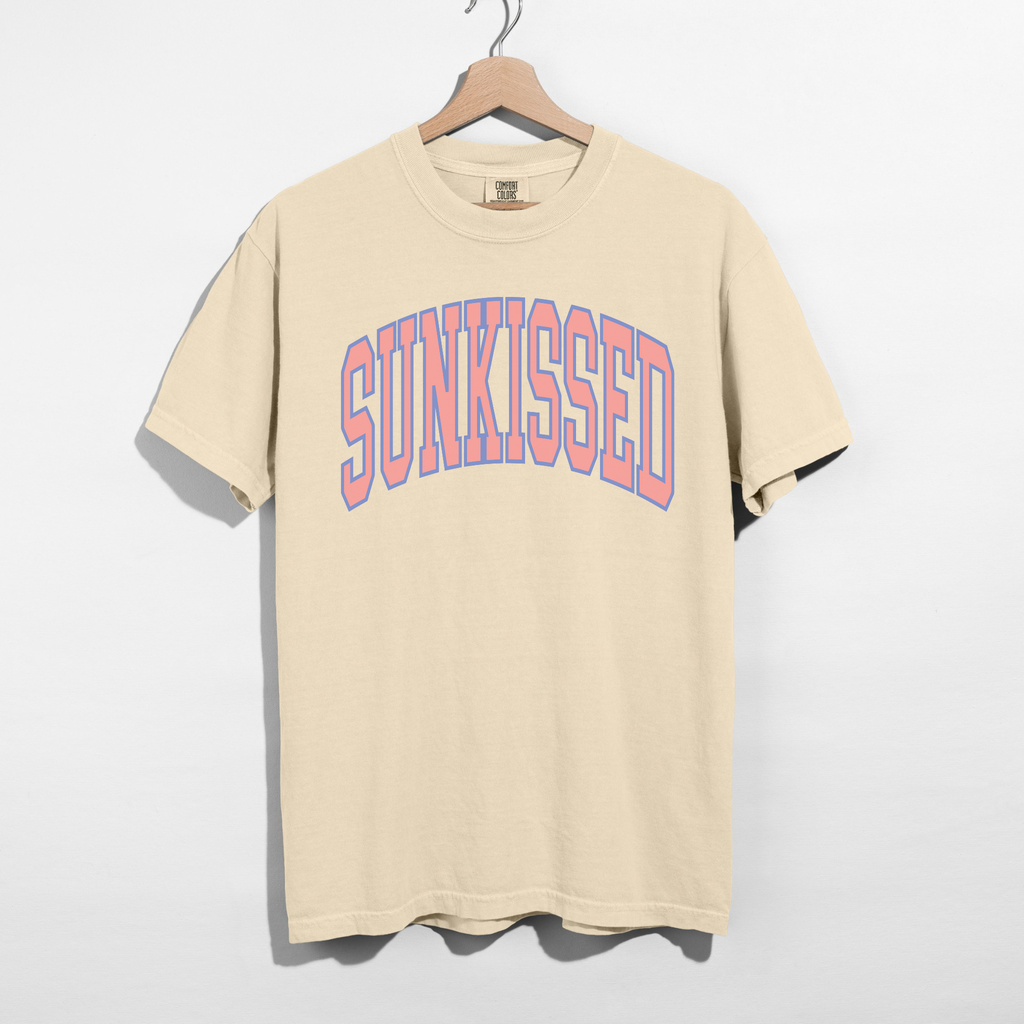 Sunkissed Graphic Tee – Summer Vintage College Font T-Shirt